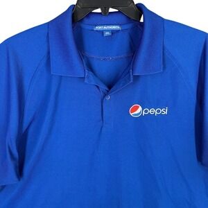 PEPSI UNIFORM POLO SHIRT MENS XXL BLUE COLLAR SODA‎ COOLPLUS WICKING